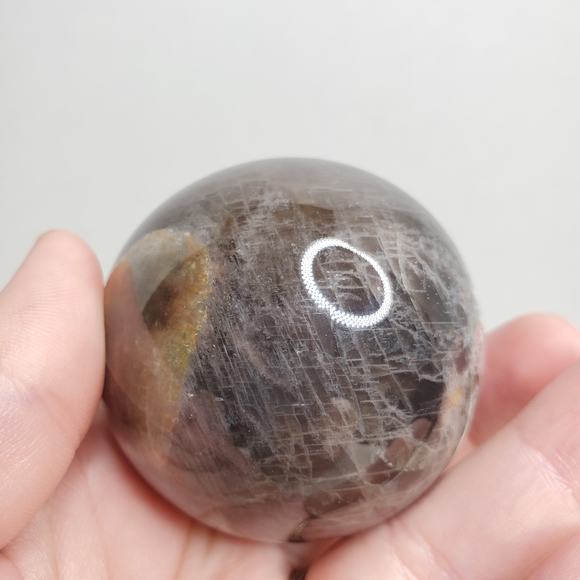 Flashy Black Moonstone Sphere - Picture 6 of 13